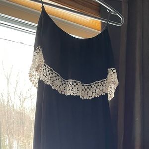 Black white lace sun dress